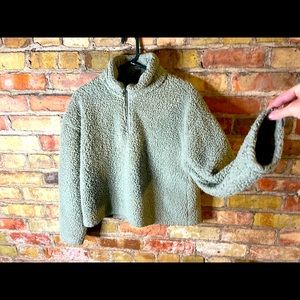 Thread & Supply. Half Zip Teddy Pullover.